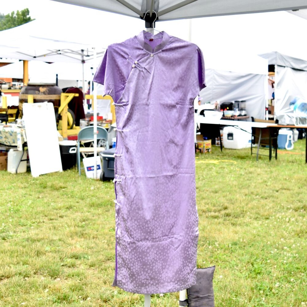 Purple Sakura Flora Qipao Long Dress - Chinese Traditional Cheongsam